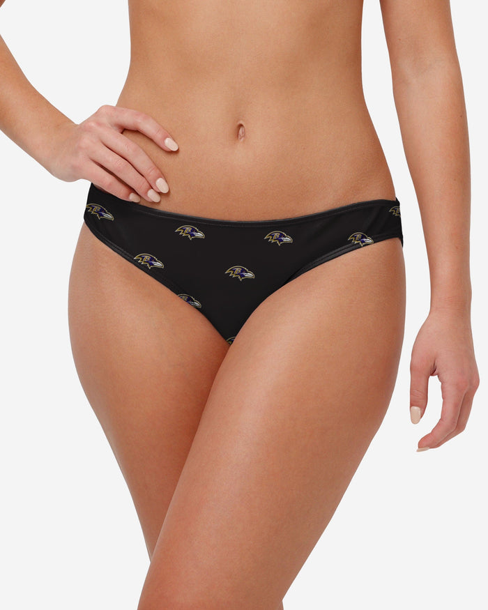 Baltimore Ravens Womens Mini Print Bikini Bottom FOCO S - FOCO.com