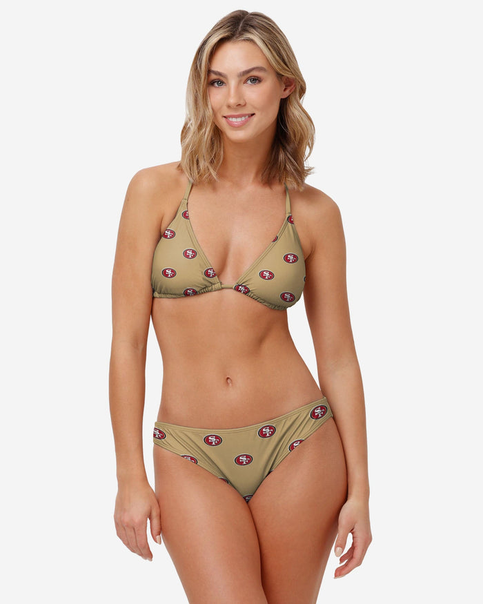 San Francisco 49ers Womens Mini Print Bikini Bottom FOCO - FOCO.com