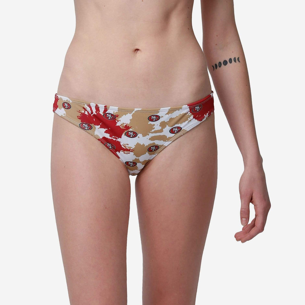 San Francisco 49ers Womens Paint Splash Bikini Bottom FOCO S - FOCO.com