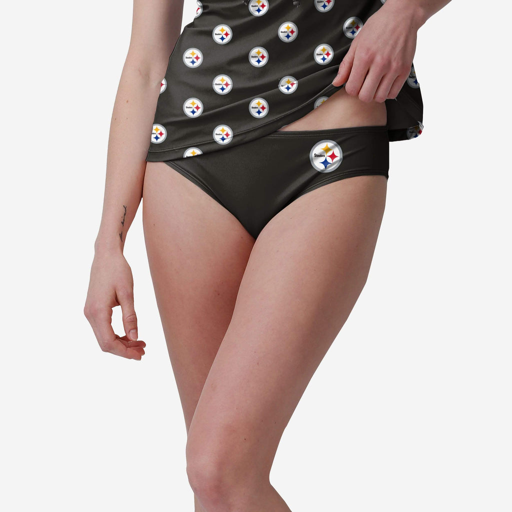 Pittsburgh Steelers Womens Mini Logo Bikini Bottom FOCO S - FOCO.com