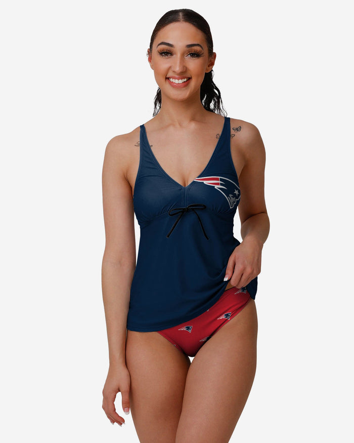 New England Patriots Womens Summertime Mini Print Bikini Bottom FOCO - FOCO.com