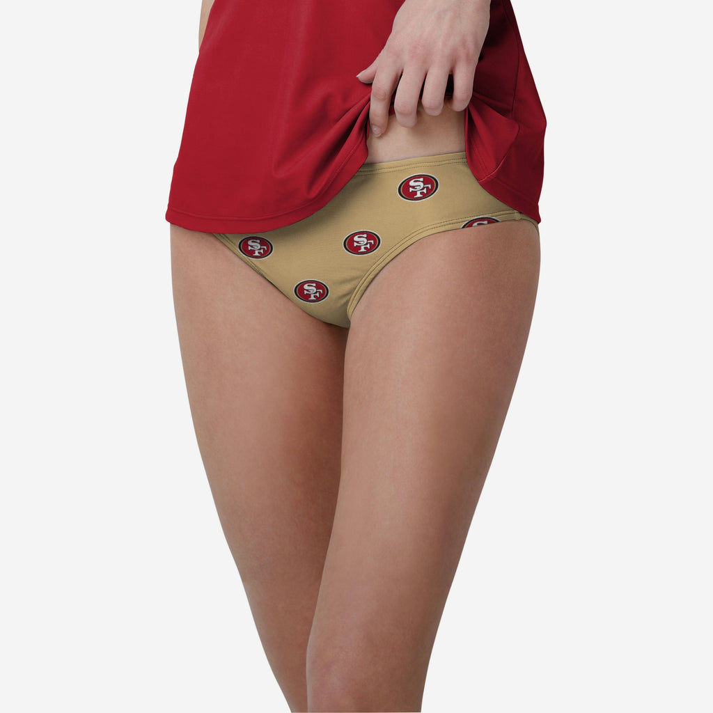 San Francisco 49ers Womens Summertime Mini Print Bikini Bottom FOCO S - FOCO.com