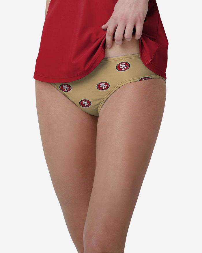 San Francisco 49ers Womens Summertime Mini Print Bikini Bottom FOCO S - FOCO.com