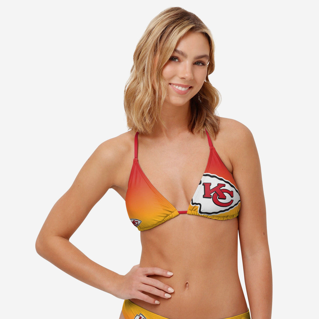 Kansas City Chiefs Womens Gradient Big Logo Bikini Top FOCO - FOCO.com