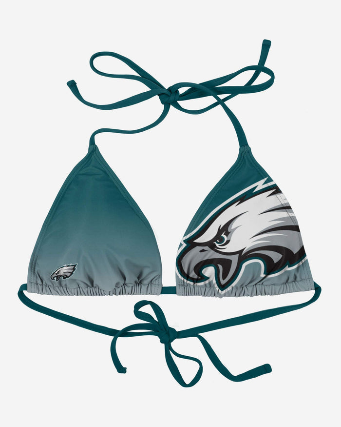 Philadelphia Eagles Womens Gradient Big Logo Bikini Top FOCO S - FOCO.com