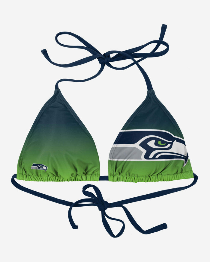 Seattle Seahawks Womens Gradient Big Logo Bikini Top FOCO S - FOCO.com