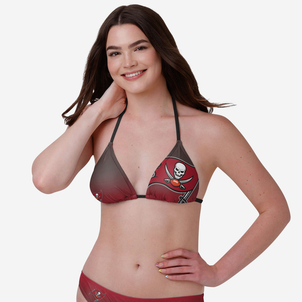 Tampa Bay Buccaneers Womens Gradient Big Logo Bikini Top FOCO - FOCO.com