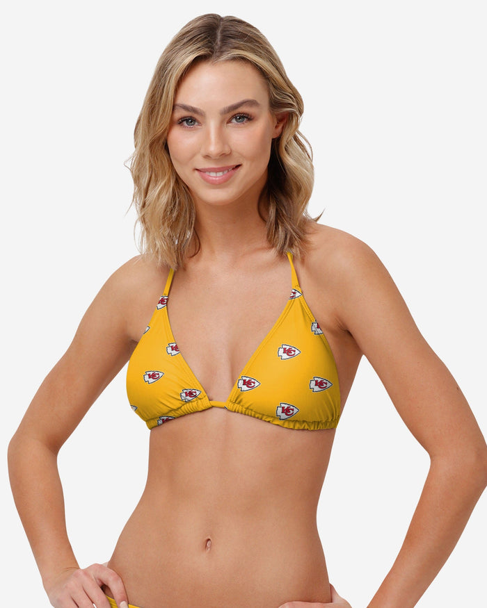 Kansas City Chiefs Womens Mini Print Bikini Top FOCO S - FOCO.com