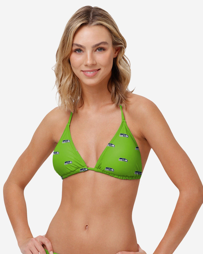 Seattle Seahawks Womens Mini Print Bikini Top FOCO S - FOCO.com