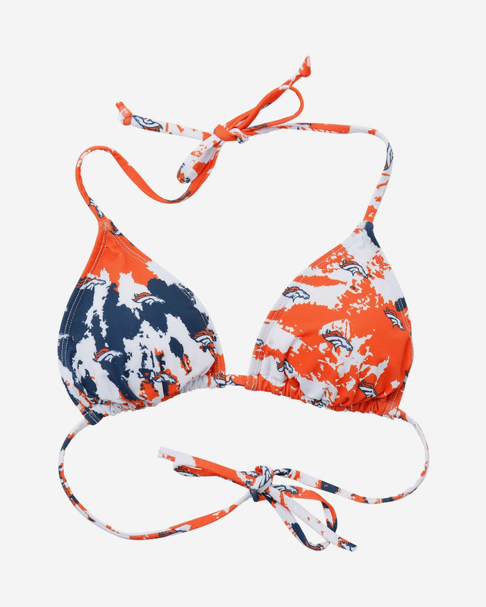 Denver Broncos Womens Paint Splash Bikini Top FOCO - FOCO.com