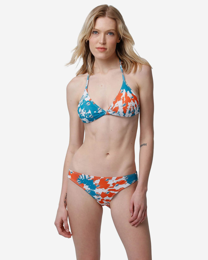 Miami Dolphins Womens Paint Splash Bikini Top FOCO - FOCO.com