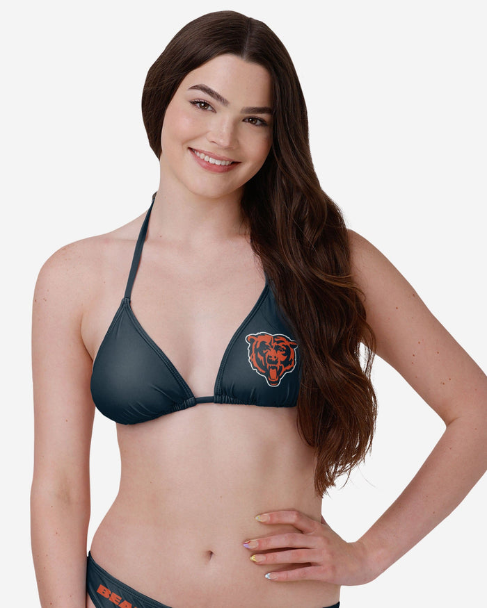 Chicago Bears Womens Solid Logo Bikini Top FOCO S - FOCO.com