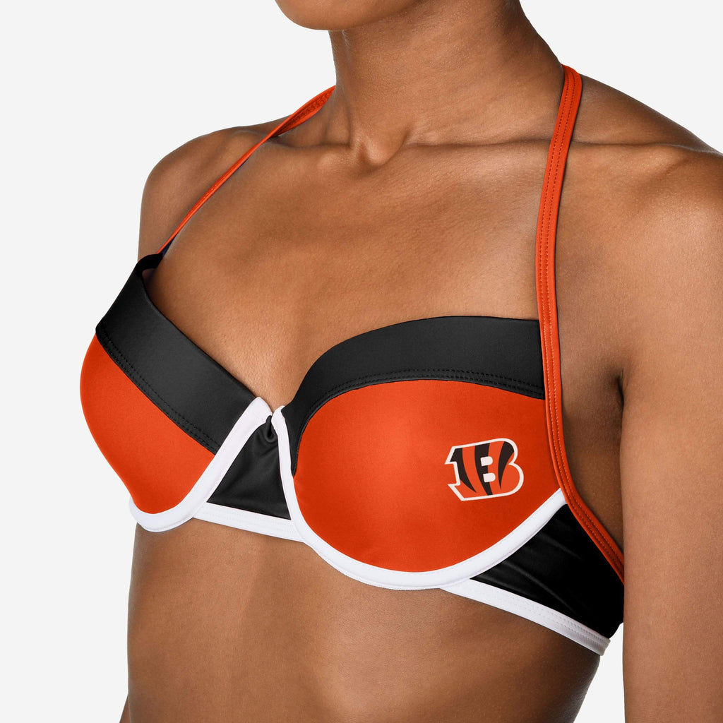 Cincinnati Bengals Team Logo Bikini Top FOCO - FOCO.com