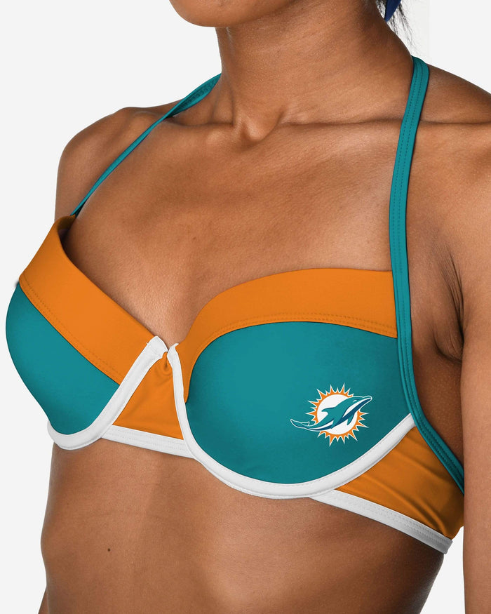 Miami Dolphins Team Logo Bikini Top FOCO - FOCO.com