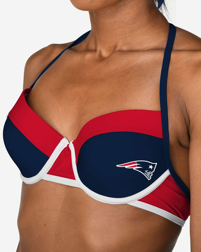 New England Patriots Team Logo Bikini Top FOCO - FOCO.com