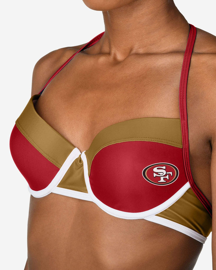 San Francisco 49ers Team Logo Bikini Top FOCO - FOCO.com