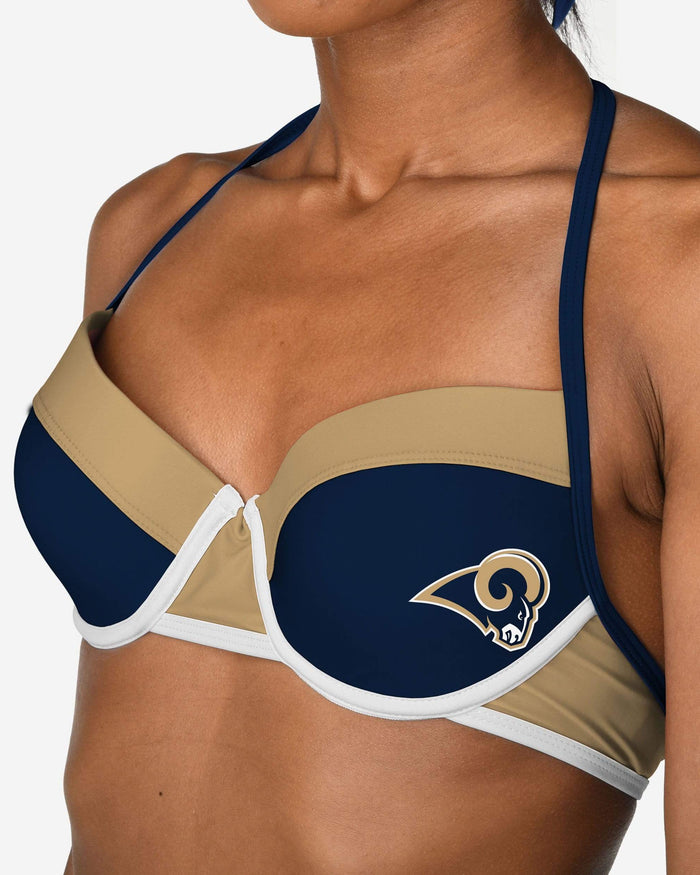 Los Angeles Rams Team Logo Bikini Top FOCO - FOCO.com