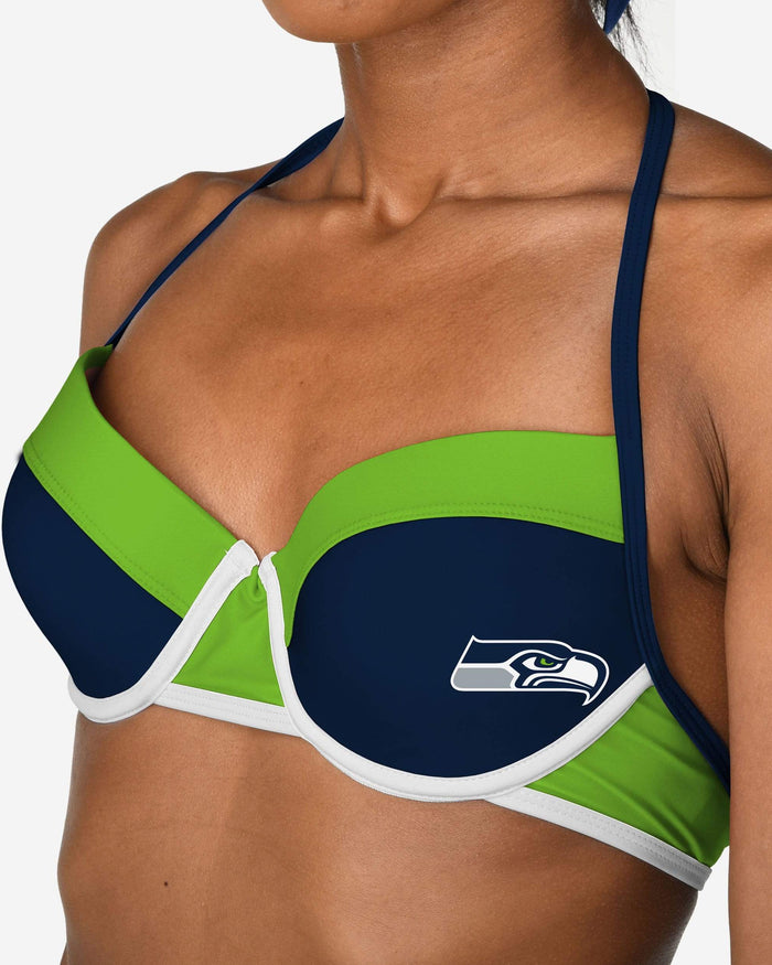 Seattle Seahawks Team Logo Bikini Top FOCO - FOCO.com