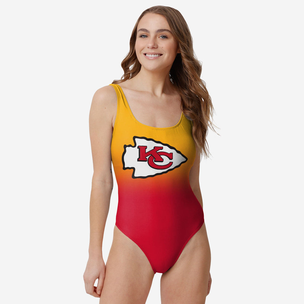 Kansas City Chiefs Womens Gametime Gradient One Piece Bathing Suit FOCO S - FOCO.com