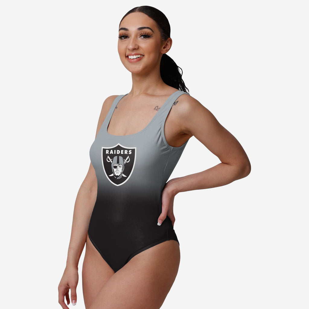 Las Vegas Raiders Womens Gametime Gradient One Piece Bathing Suit FOCO S - FOCO.com