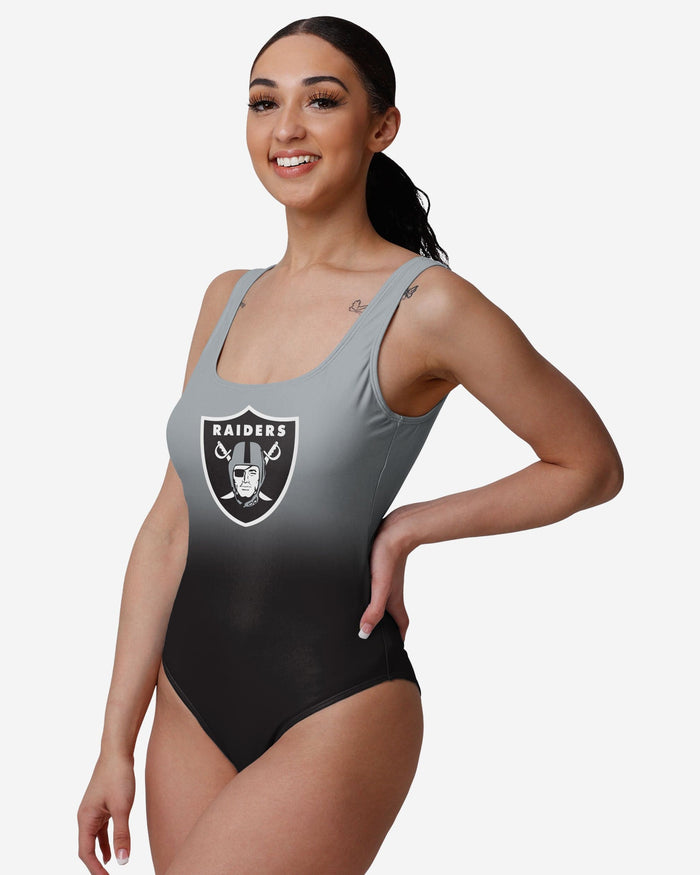 Las Vegas Raiders Womens Gametime Gradient One Piece Bathing Suit FOCO S - FOCO.com