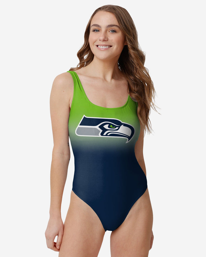 Seattle Seahawks Womens Gametime Gradient One Piece Bathing Suit FOCO S - FOCO.com