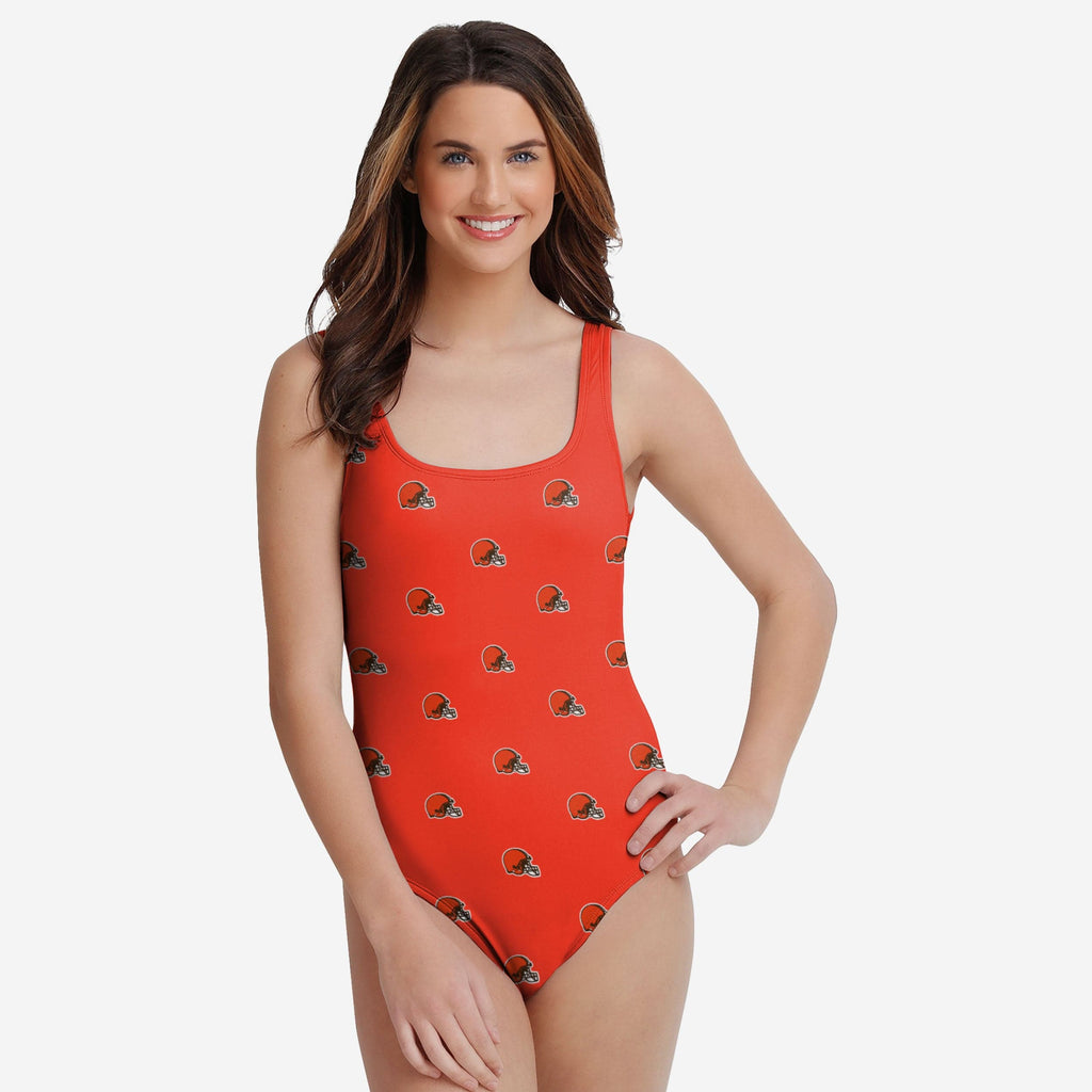 Cleveland Browns Womens Mini Print One Piece Bathing Suit FOCO S - FOCO.com