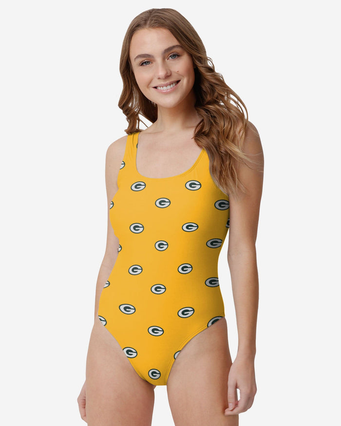 Green Bay Packers Womens Mini Print One Piece Bathing Suit FOCO S - FOCO.com