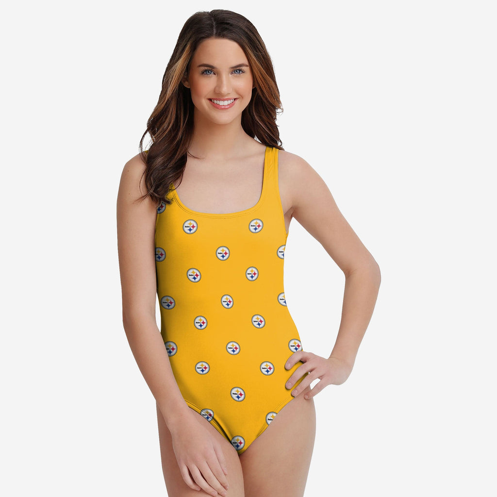 Pittsburgh Steelers Womens Mini Print One Piece Bathing Suit FOCO S - FOCO.com