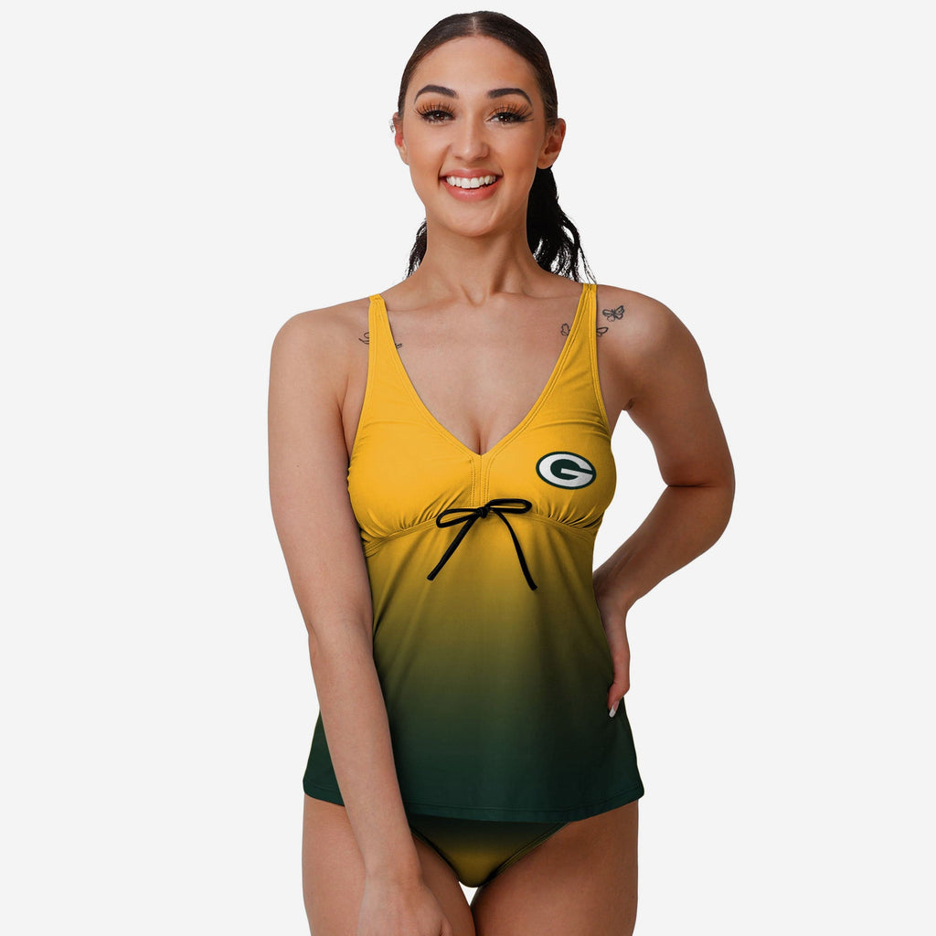 Green Bay Packers Womens Gametime Gradient Tankini FOCO S - FOCO.com