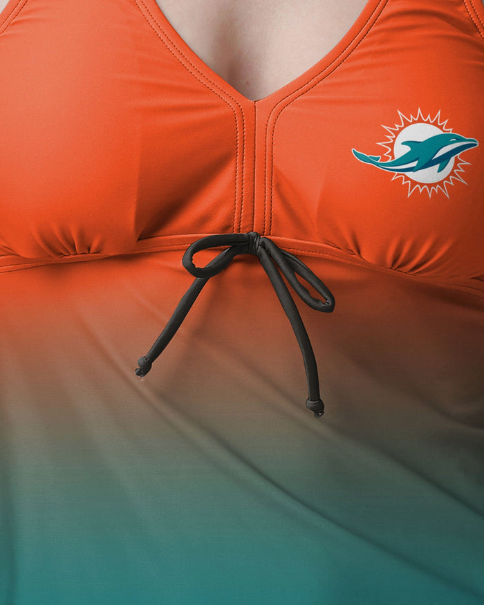 Miami Dolphins Womens Gametime Gradient Tankini FOCO - FOCO.com