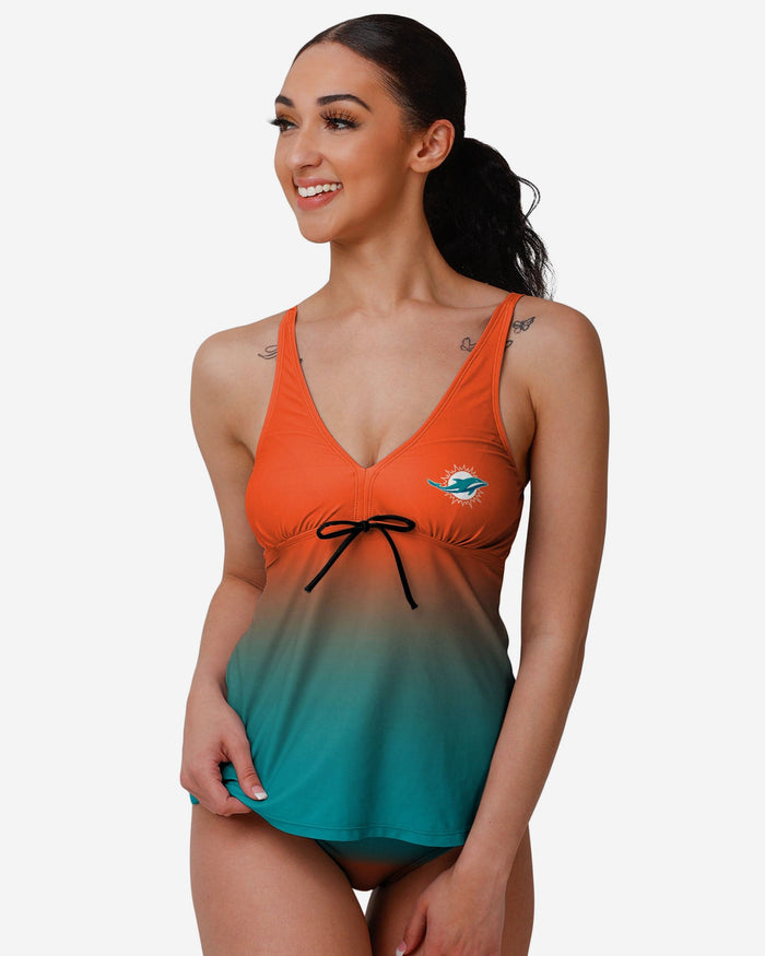 Miami Dolphins Womens Gametime Gradient Tankini FOCO S - FOCO.com