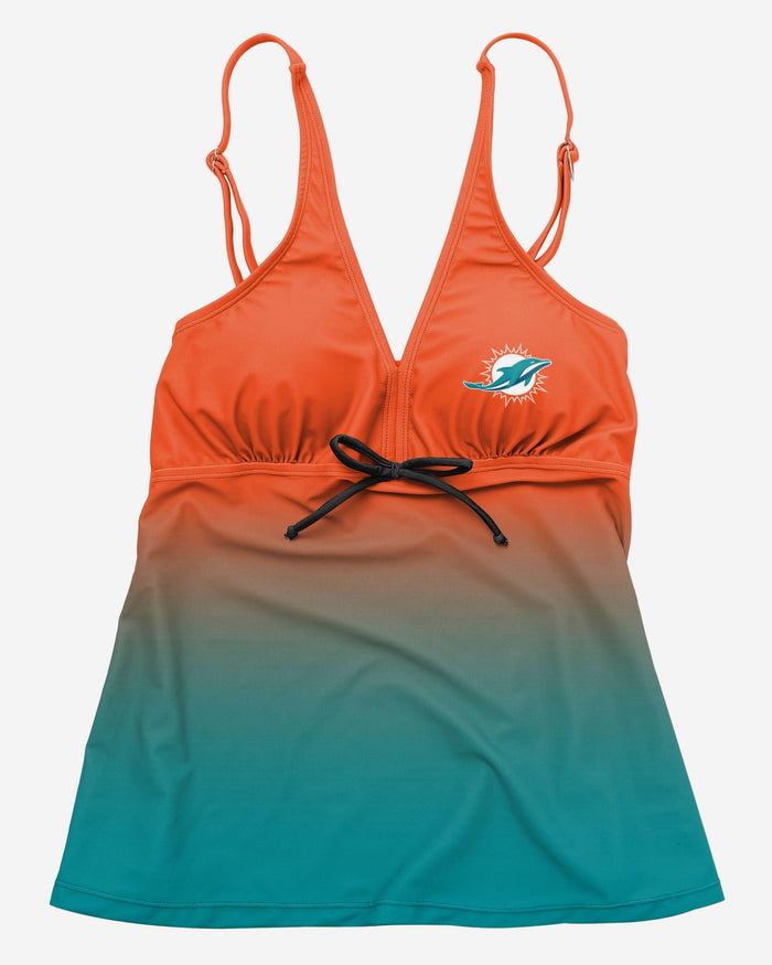 Miami Dolphins Womens Gametime Gradient Tankini FOCO - FOCO.com