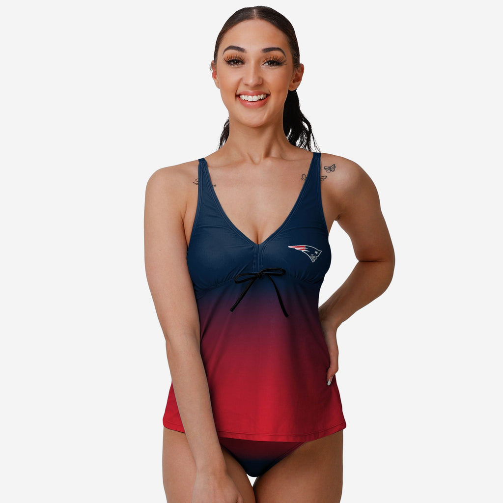 New England Patriots Womens Gametime Gradient Tankini FOCO S - FOCO.com