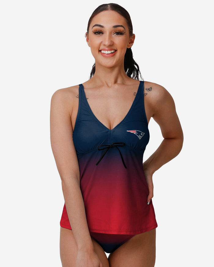 New England Patriots Womens Gametime Gradient Tankini FOCO S - FOCO.com