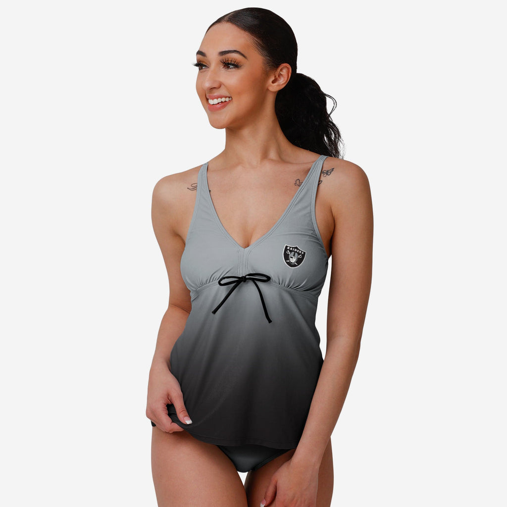 Las Vegas Raiders Womens Gametime Gradient Tankini FOCO S - FOCO.com