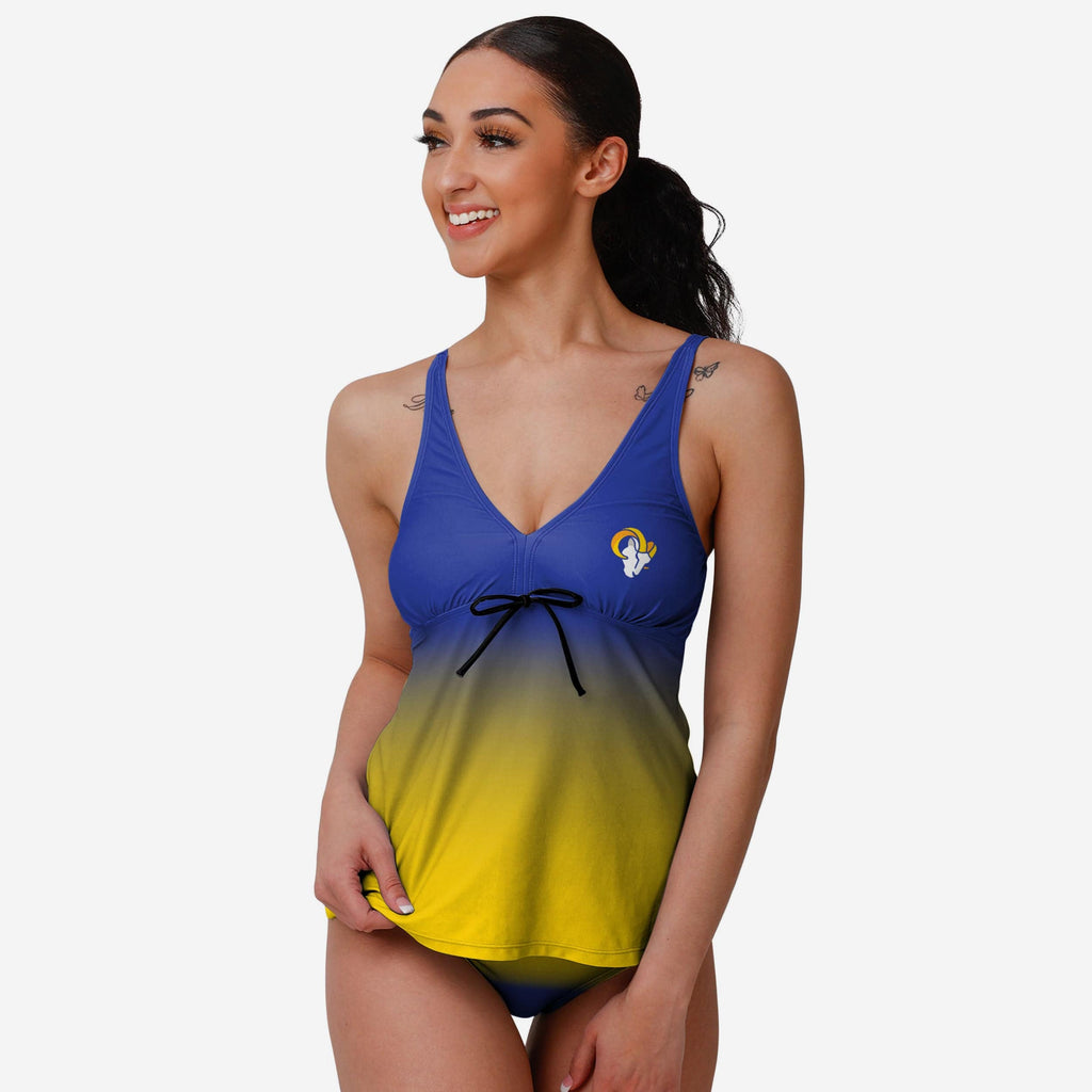 Los Angeles Rams Womens Gametime Gradient Tankini FOCO S - FOCO.com