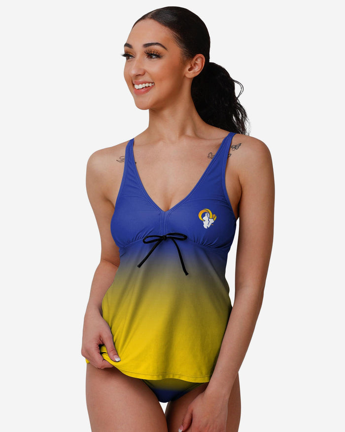 Los Angeles Rams Womens Gametime Gradient Tankini FOCO S - FOCO.com