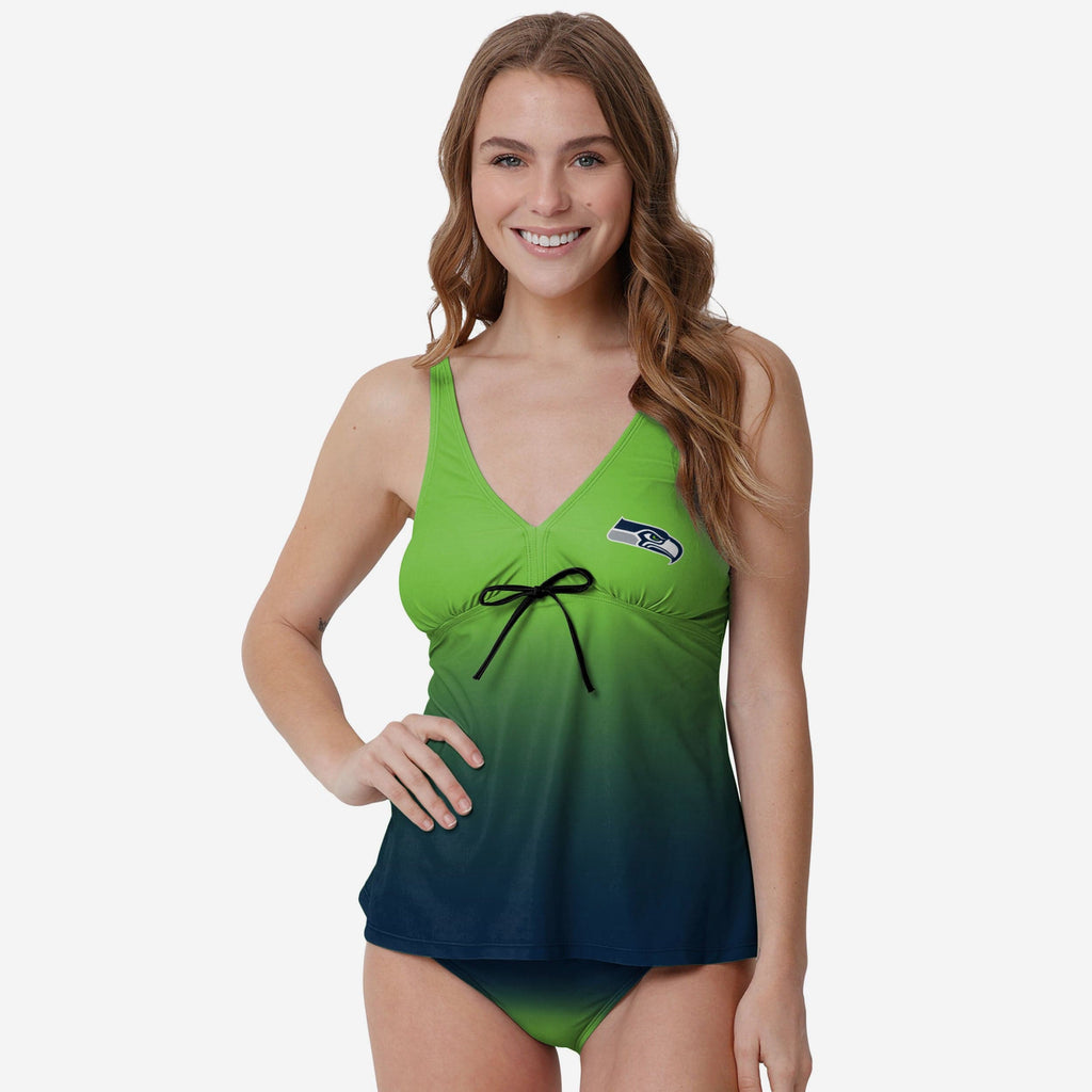 Seattle Seahawks Womens Gametime Gradient Tankini FOCO S - FOCO.com