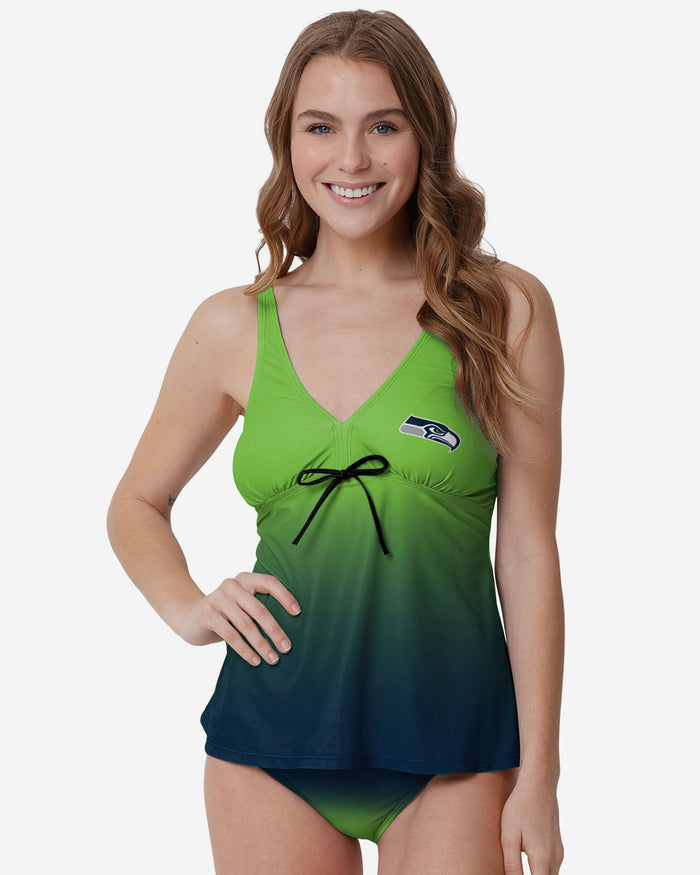 Seattle Seahawks Womens Gametime Gradient Tankini FOCO S - FOCO.com