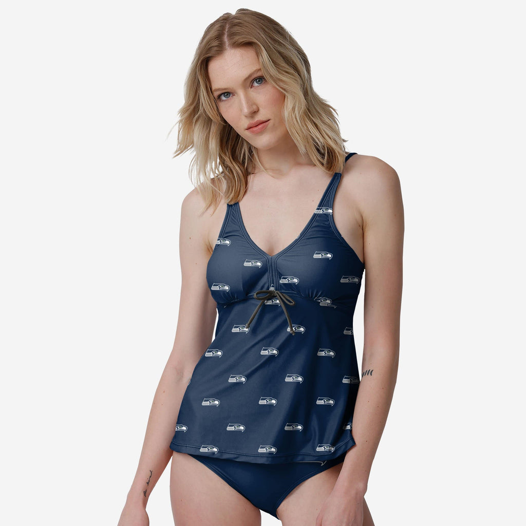 Seattle Seahawks Womens Mini Logo Tankini FOCO S - FOCO.com