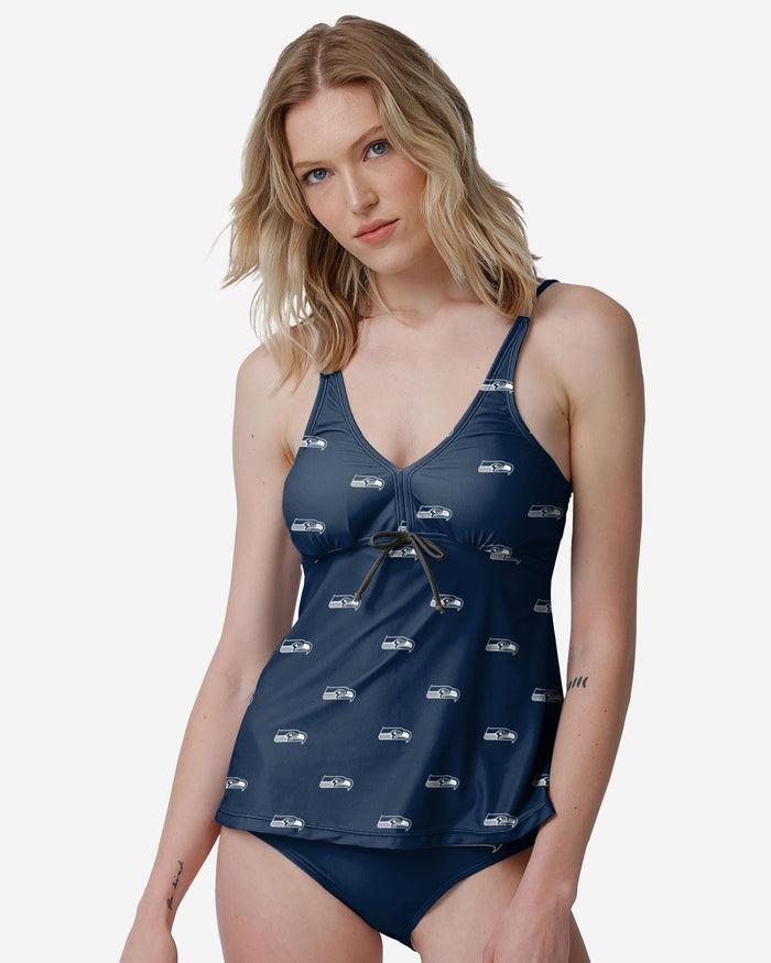 Seattle Seahawks Womens Mini Logo Tankini FOCO S - FOCO.com