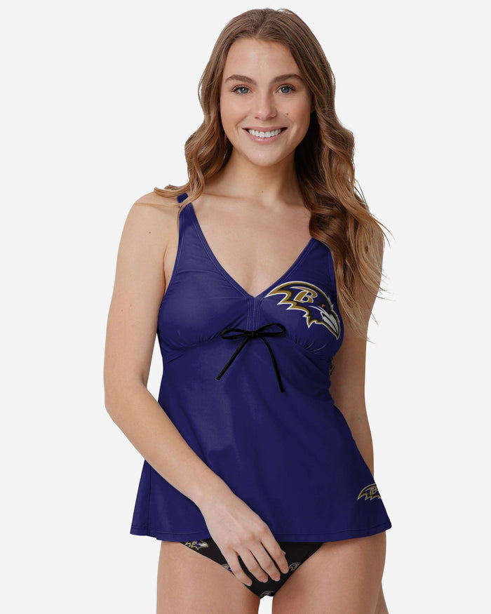 Baltimore Ravens Womens Summertime Solid Tankini FOCO S - FOCO.com