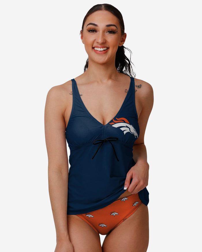 Denver Broncos Womens Summertime Solid Tankini FOCO S - FOCO.com