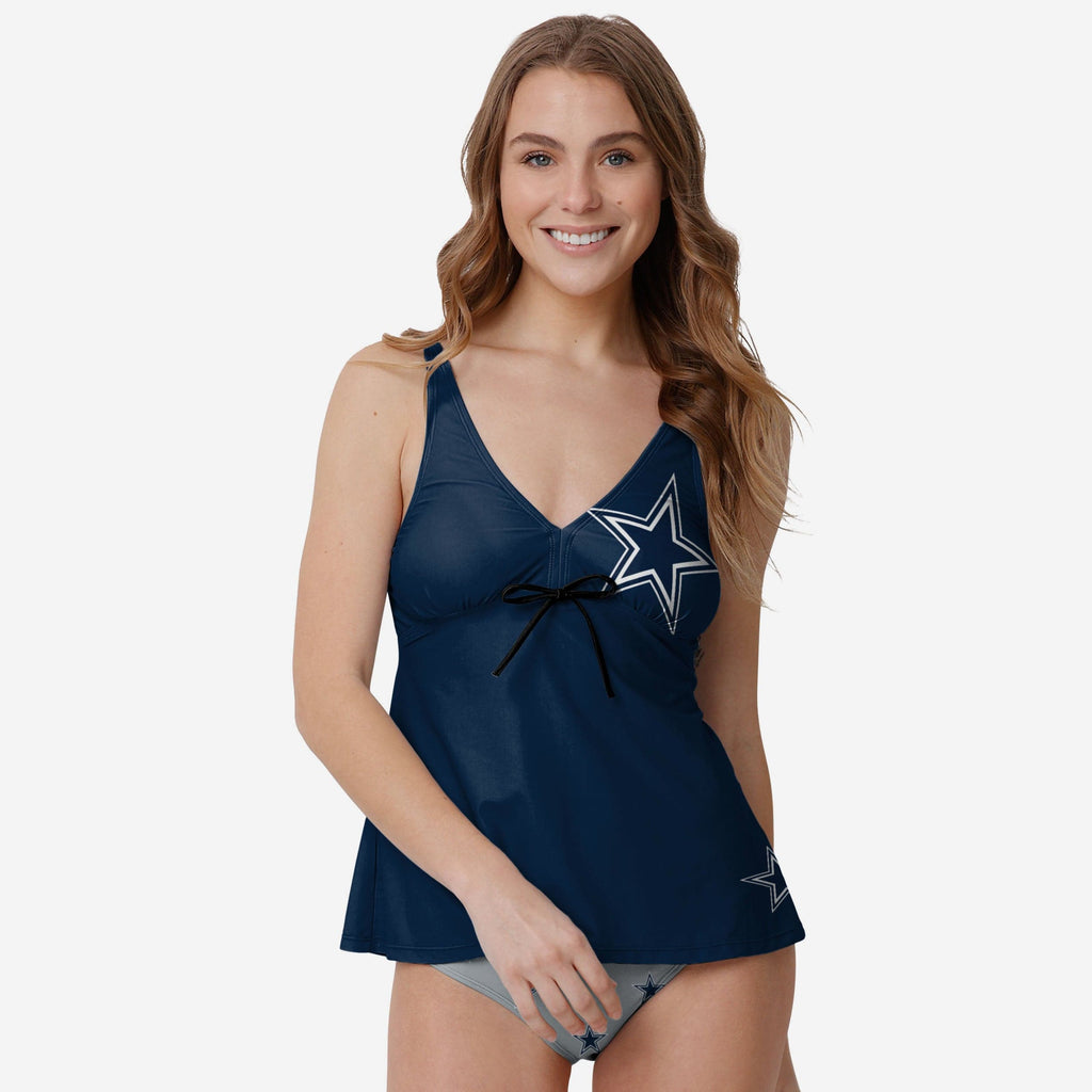 Dallas Cowboys Womens Summertime Solid Tankini FOCO S - FOCO.com