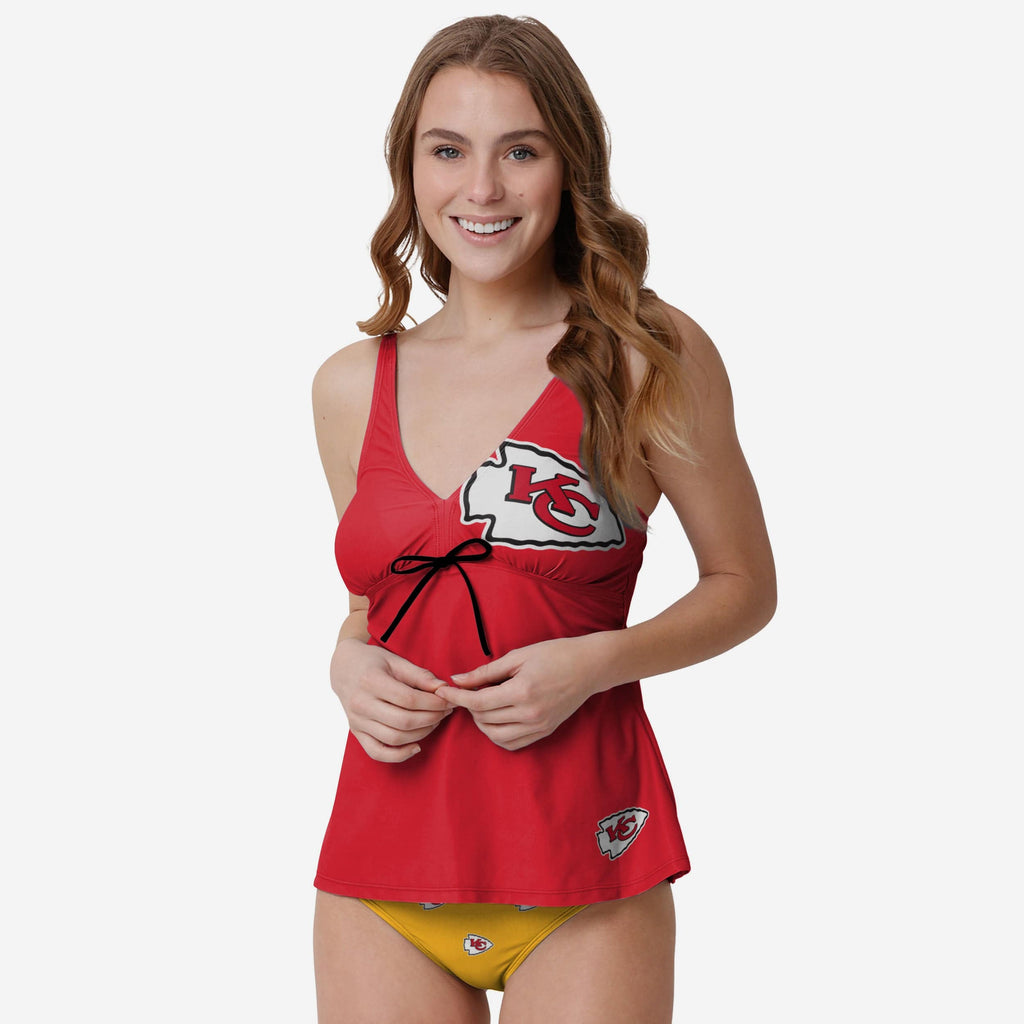 Kansas City Chiefs Womens Summertime Solid Tankini FOCO S - FOCO.com