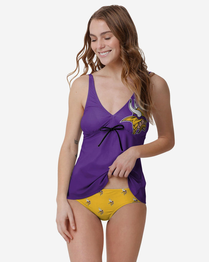 Minnesota Vikings Womens Summertime Solid Tankini FOCO - FOCO.com