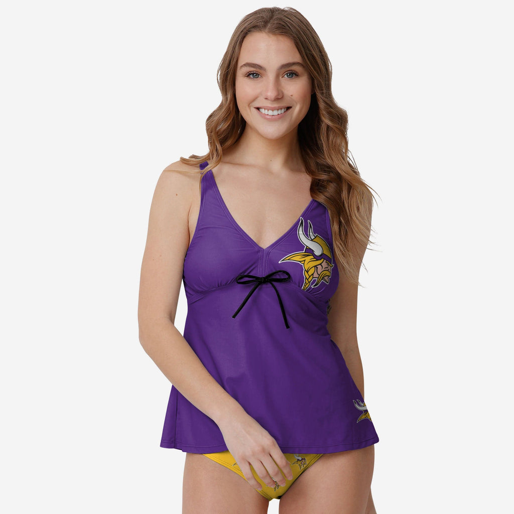 Minnesota Vikings Womens Summertime Solid Tankini FOCO S - FOCO.com