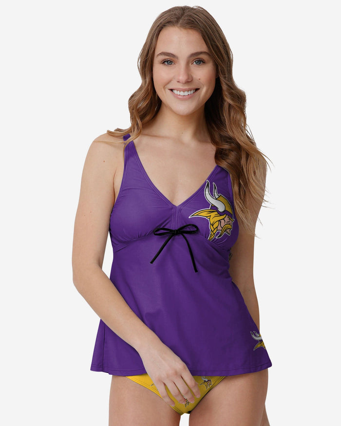 Minnesota Vikings Womens Summertime Solid Tankini FOCO S - FOCO.com