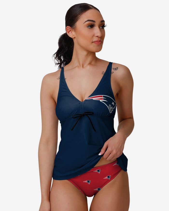 New England Patriots Womens Summertime Solid Tankini FOCO S - FOCO.com